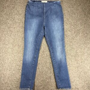 Free People Pull-On High-Rise Denim Jeans Size 29 Dark Wash Comfort Fit